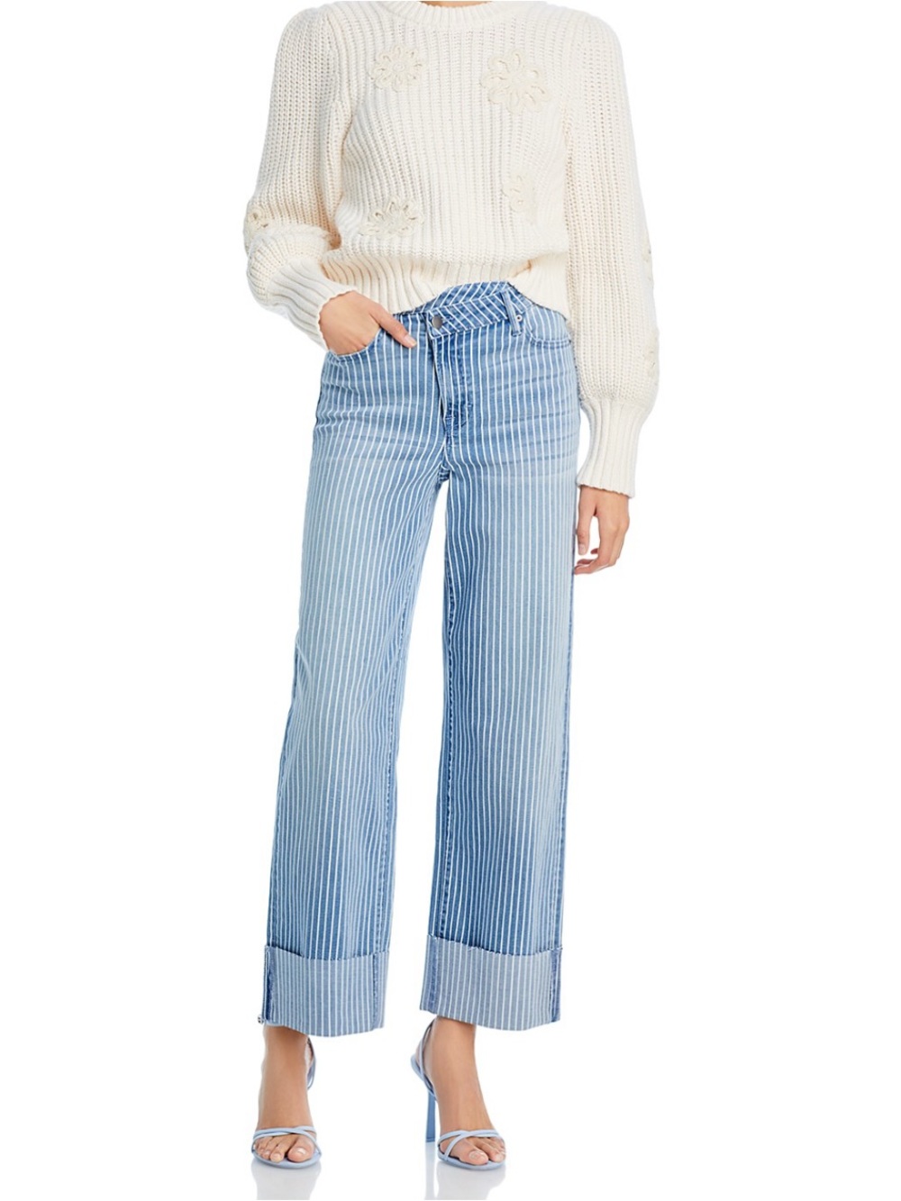 Aqua Striped Blue Jeans